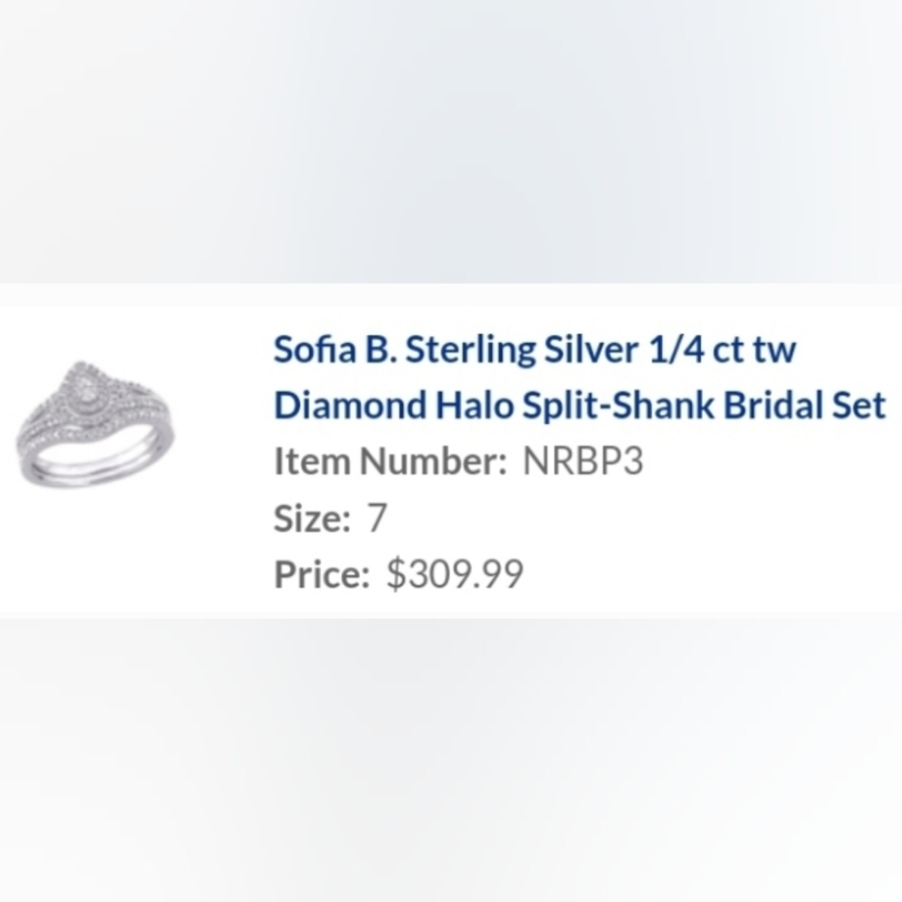 Sterling Silver Diamond Ring Set - image 4